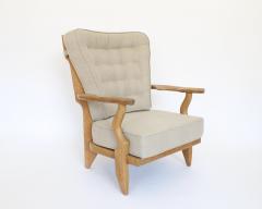 Guillerme et Chambron Pair of French Guillerme et Chambron blonde Oak petite Repos Lounge Chairs - 4264909