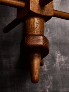 Guillerme et Chambron Pair of Guillerme et Chambron Wood and Ceramic Wall Sconces with Modern Shades - 4693383