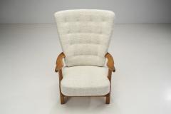 Guillerme et Chambron Pair of Oaken Grand Repos Lounge Chairs by Guillerme et Chambron France 1950s - 2712401