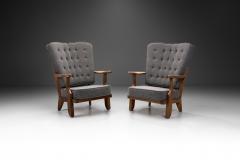 Guillerme et Chambron Pair of Petit Repos Lounge Chairs by Guillerme et Chambron France 1950s - 3698778