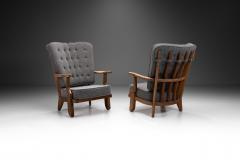 Guillerme et Chambron Pair of Petit Repos Lounge Chairs by Guillerme et Chambron France 1950s - 3698779