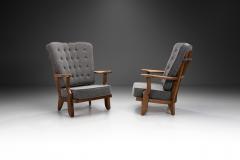 Guillerme et Chambron Pair of Petit Repos Lounge Chairs by Guillerme et Chambron France 1950s - 3698780