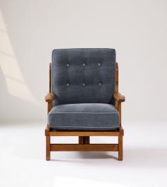 Guillerme et Chambron Rare Tripod Armchair by Guillerme et Chambron France c 1960 - 3437616