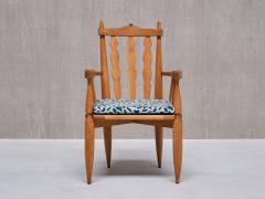 Guillerme et Chambron Sculptural Guillerme et Chambron Armchair in Solid Oak Votre Maison 1950s - 3639912