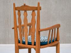 Guillerme et Chambron Sculptural Guillerme et Chambron Armchair in Solid Oak Votre Maison 1950s - 3639916