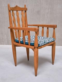 Guillerme et Chambron Sculptural Guillerme et Chambron Armchair in Solid Oak Votre Maison 1950s - 3639918