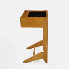 Guillerme et Chambron Sculptural Oak and Black Glass Side Table - 1995563