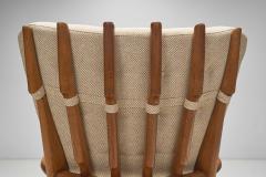 Guillerme et Chambron Set Of Oaken Grand Repos Lounge Chairs by Guillerme et Chambron France 1950s - 3612561