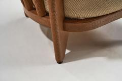 Guillerme et Chambron Set Of Oaken Grand Repos Lounge Chairs by Guillerme et Chambron France 1950s - 3612577
