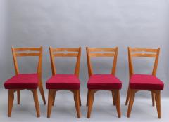 Guillerme et Chambron Set of 4 Fine French 1950s Oak Dining Chairs by Guillerme et Chambron - 3305623