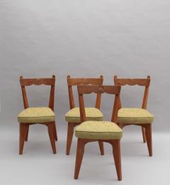 Guillerme et Chambron Set of 4 Fine French 1970s Oak Dining Chairs by Guillerme et Chambron - 3494845
