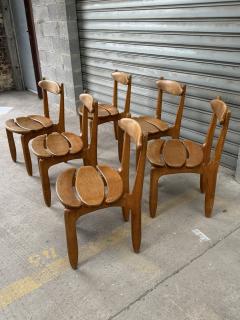 Guillerme et Chambron Set of 6 Chairs by Guillerme et Chambron France Circa 1960s - 4113097