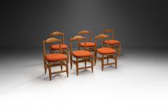 Guillerme et Chambron Set of 6 Charlotte Oak Dining Chairs by Guillerme et Chambron France 1960s - 3705706