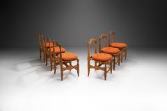 Guillerme et Chambron Set of 6 Charlotte Oak Dining Chairs by Guillerme et Chambron France 1960s - 3705708