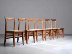 Guillerme et Chambron Set of 6 Guillerme et Chambron Dining Chairs in Oak France 1960s - 3927822