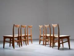 Guillerme et Chambron Set of 6 Guillerme et Chambron Dining Chairs in Oak France 1960s - 3927857