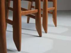 Guillerme et Chambron Set of 6 Guillerme et Chambron Dining Chairs in Oak France 1960s - 3927858