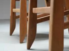 Guillerme et Chambron Set of 6 Guillerme et Chambron Dining Chairs in Oak France 1960s - 3927859