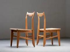 Guillerme et Chambron Set of 6 Guillerme et Chambron Dining Chairs in Oak France 1960s - 3927863