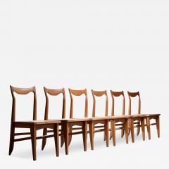 Guillerme et Chambron Set of 6 Guillerme et Chambron Dining Chairs in Oak France 1960s - 3931126