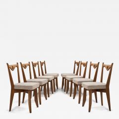 Guillerme et Chambron Set of Eight Dining Chairs by Guillerme et Chambron France 1960s - 4419297