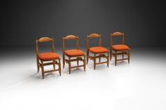 Guillerme et Chambron Set of Four Charlotte Oak Dining Chairs by Guillerme et Chambron France 1960s - 4410508