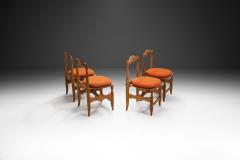 Guillerme et Chambron Set of Four Charlotte Oak Dining Chairs by Guillerme et Chambron France 1960s - 4410510