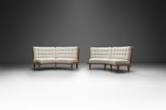 Guillerme et Chambron Set of Guillerme et Chambron Sculptural Oak Sofas for Votre Maison France 1960s - 3600643