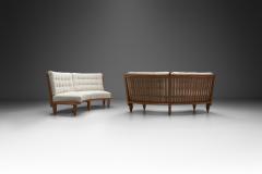 Guillerme et Chambron Set of Guillerme et Chambron Sculptural Oak Sofas for Votre Maison France 1960s - 3600645