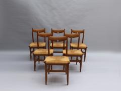 Guillerme et Chambron Set of Six French Mid Century Dining Chairs by Guillerme et Chambron - 603968