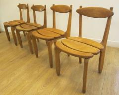 Guillerme et Chambron Set of Ten Minimalist Solid Oak Dining Room Chairs by Guillerme et Chambron - 2968278