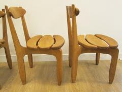 Guillerme et Chambron Set of Ten Minimalist Solid Oak Dining Room Chairs by Guillerme et Chambron - 2968282
