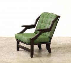 Guillerme et Chambron Stained Elm Gregoire Armchair by Guillerme et Chambron France c 1960 - 3418198