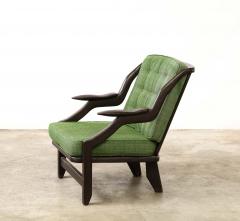 Guillerme et Chambron Stained Elm Gregoire Armchair by Guillerme et Chambron France c 1960 - 3418203
