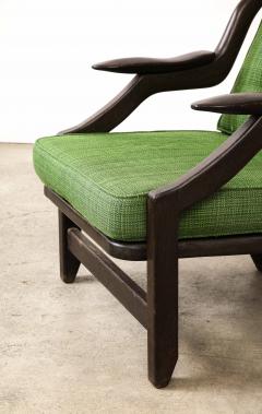 Guillerme et Chambron Stained Elm Gregoire Armchair by Guillerme et Chambron France c 1960 - 3418206