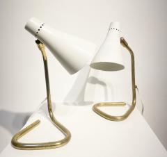 Guiseppe Ostuni Pair of Mid Century Brass Table Lamps by Guiseppe Ostuni - 2460077