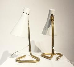 Guiseppe Ostuni Pair of Mid Century Brass Table Lamps by Guiseppe Ostuni - 2460078
