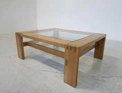 Guiseppe Rivadossi Mid Century Modern Coffee Table by Guiseppe Rivadossi Wood and Glass Italy - 3478130