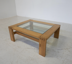 Guiseppe Rivadossi Mid Century Modern Coffee Table by Guiseppe Rivadossi Wood and Glass Italy - 3478133