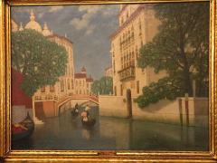 Gulbrandt Sether Signed Norwegian American Oil on Canvas of a Venice Canal - 2980947