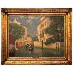 Gulbrandt Sether Signed Norwegian American Oil on Canvas of a Venice Canal - 2980948