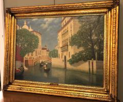 Gulbrandt Sether Signed Norwegian American Oil on Canvas of a Venice Canal - 2980949