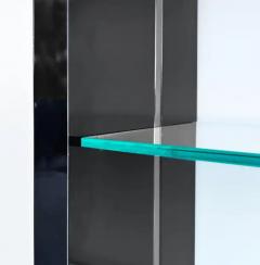 Gun Metal Stainless Glass Etagere Shelves or Room Divider - 3522001