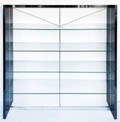 Gun Metal Stainless Glass Etagere Shelves or Room Divider - 3522005