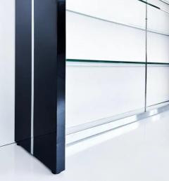 Gun Metal Stainless Glass Etagere Shelves or Room Divider - 3522006