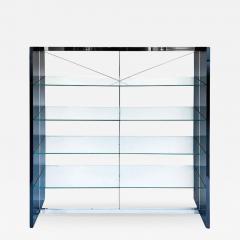 Gun Metal Stainless Glass Etagere Shelves or Room Divider - 3527673