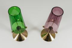 Gunnar Ander Candlesticks in Glass and Brass by Gunnar Ander for Ystad Metall - 847288