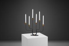 Gunnar Ander Gunnar Ander Black Lacquered Candelabra for Ystad Metall Sweden 1950s - 2916743