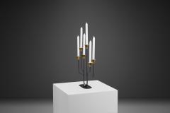 Gunnar Ander Gunnar Ander Black Lacquered Candelabra for Ystad Metall Sweden 1950s - 2916746