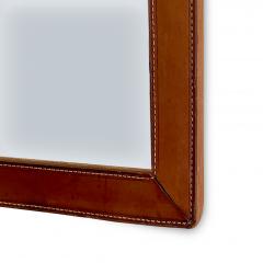 Gunnar Asplund Mirror with Stitched Leather Frame in the Style of Gunnar Asplund - 2852883